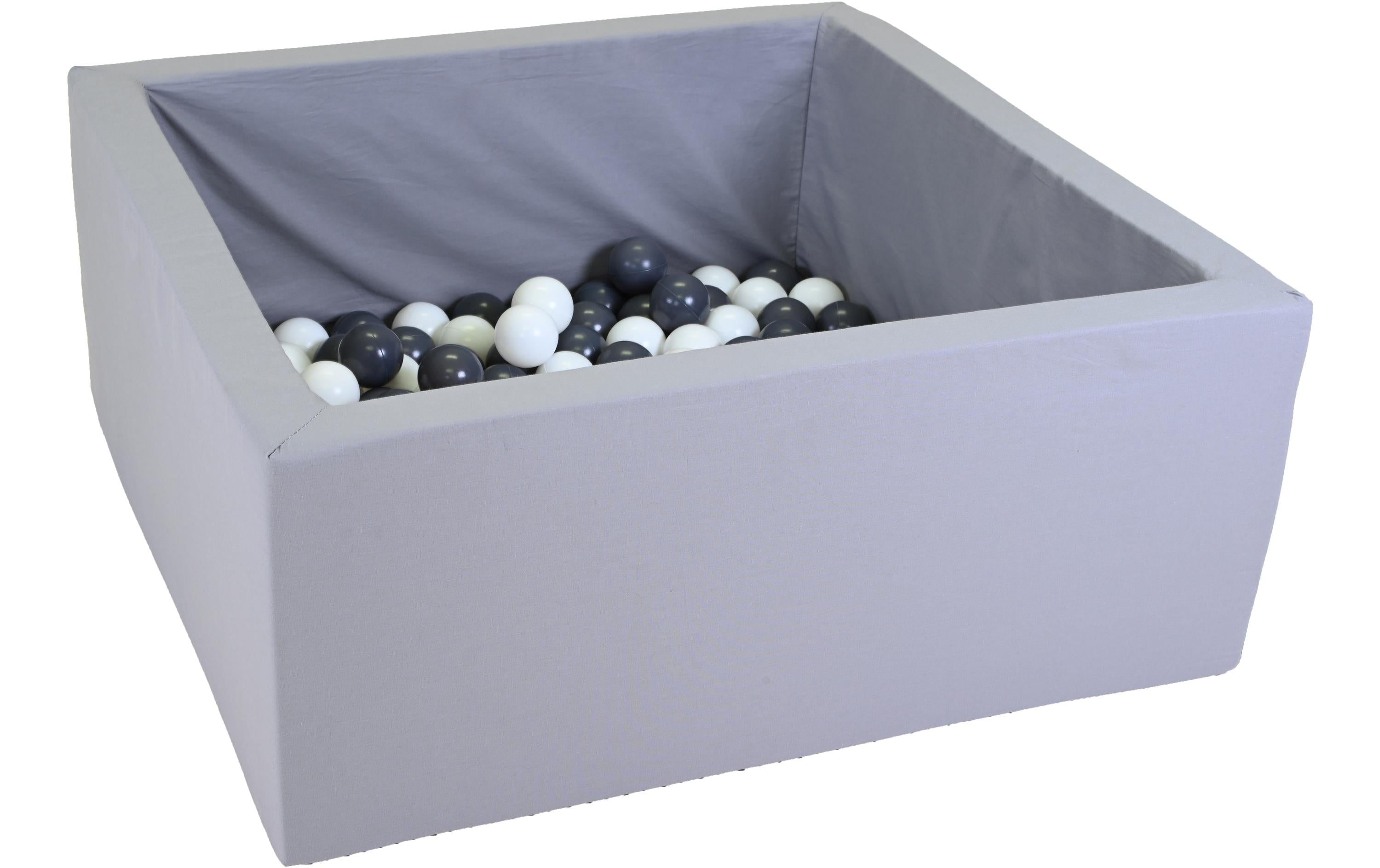 Bällebad soft - eckig Grey 100 balls grey/white