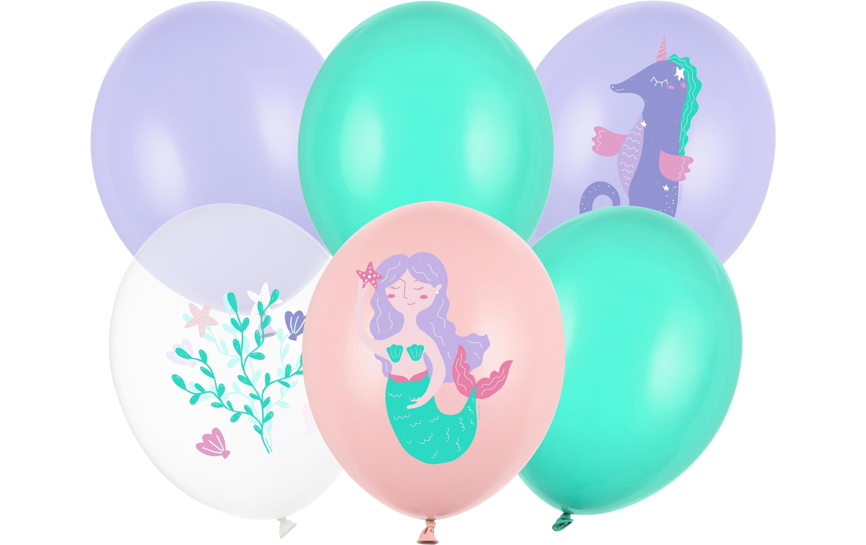 Partydeco Ballons Meereswelt violett, Ø 30 cm, 6 Stück