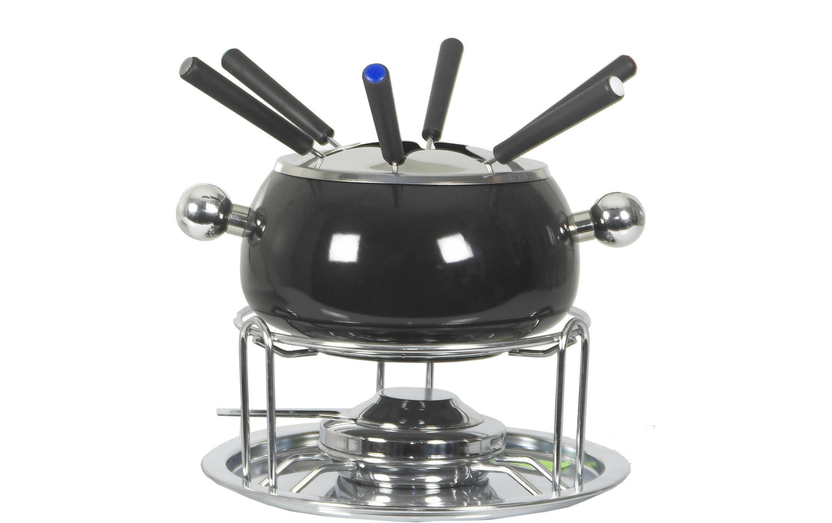 Nouvel Fleischfondue-Set Noir 9 teilig, Fonduepfanne aus Edelstahl