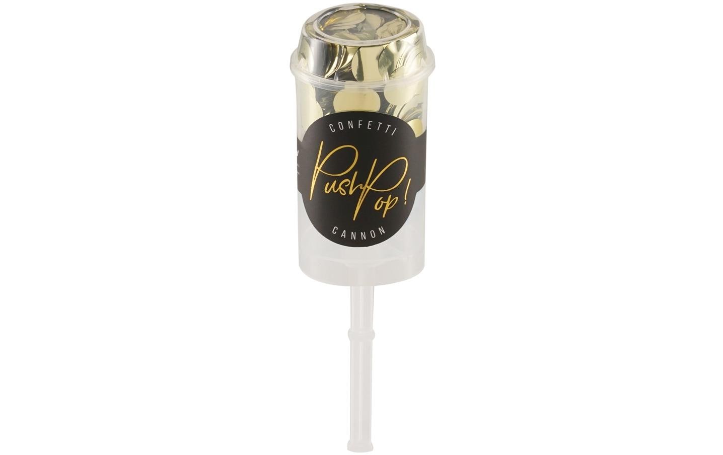 Partydeco Push-Pop Konfetti gold Ø Konfettis: 15 mm