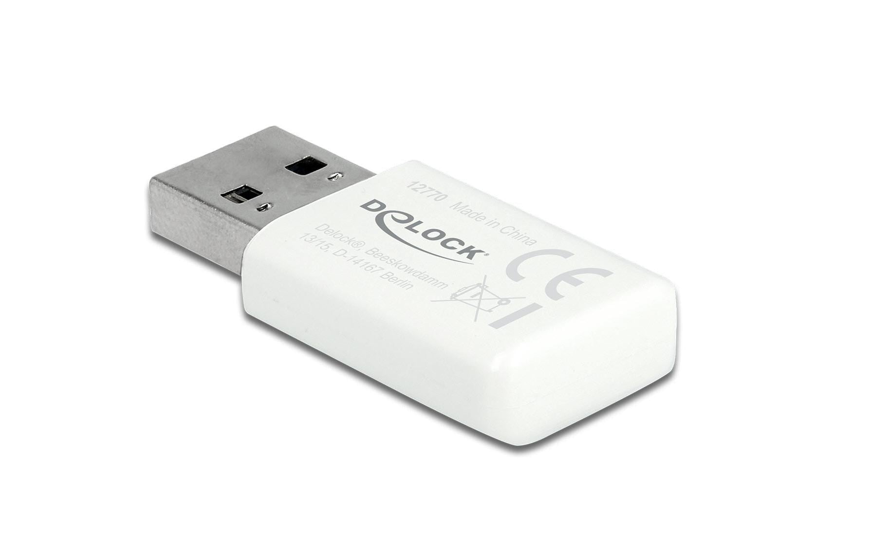 DeLock 12770 USB WLAN Adapter Dualband WLAN ac/a/b/g/n Micro Stick, white
