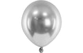 Partydeco Ballon Glossy Klein Silber, Ø 12 cm, 50 Stück