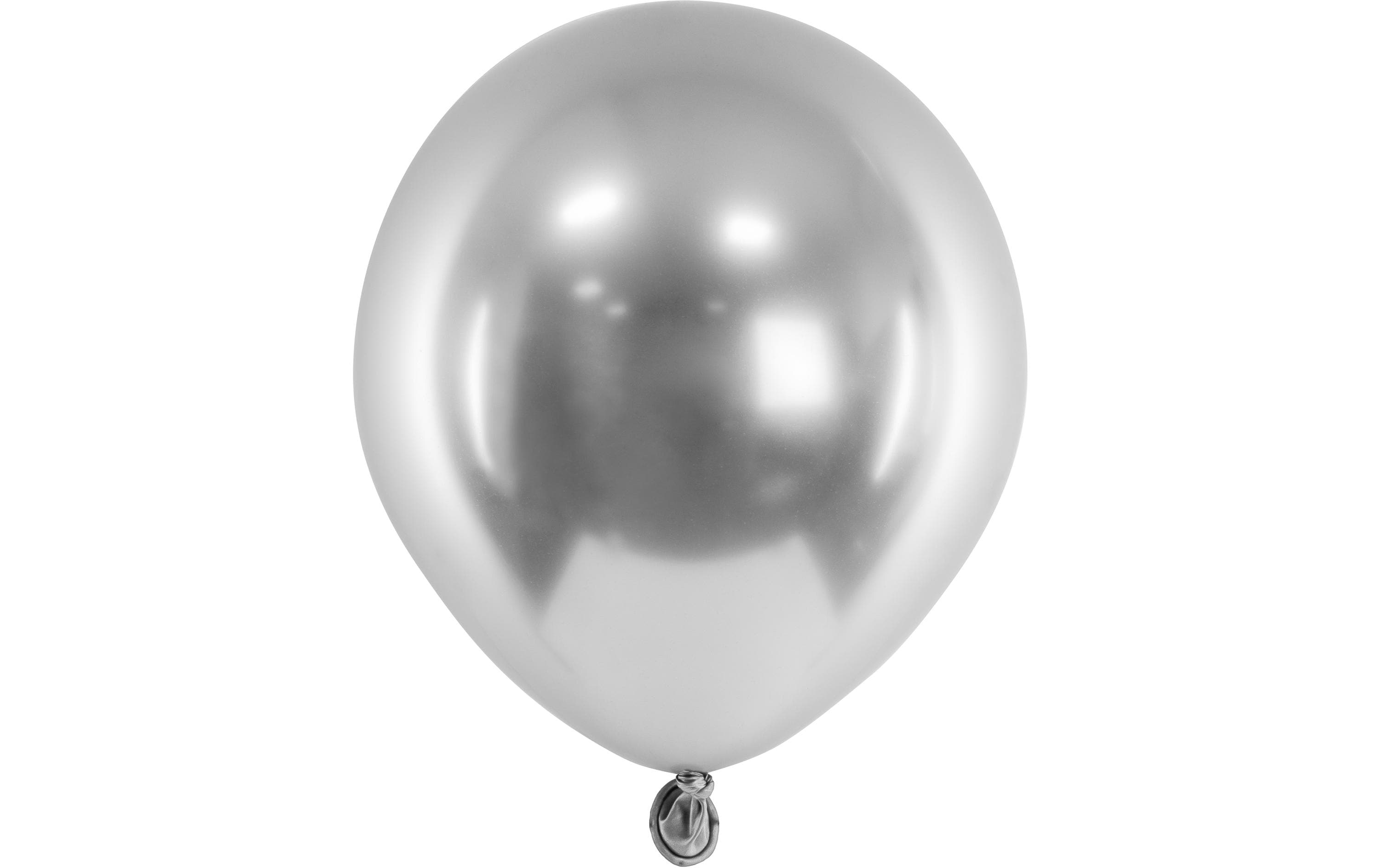 Partydeco Ballon Glossy Klein Silber, Ø 12 cm, 50 Stück