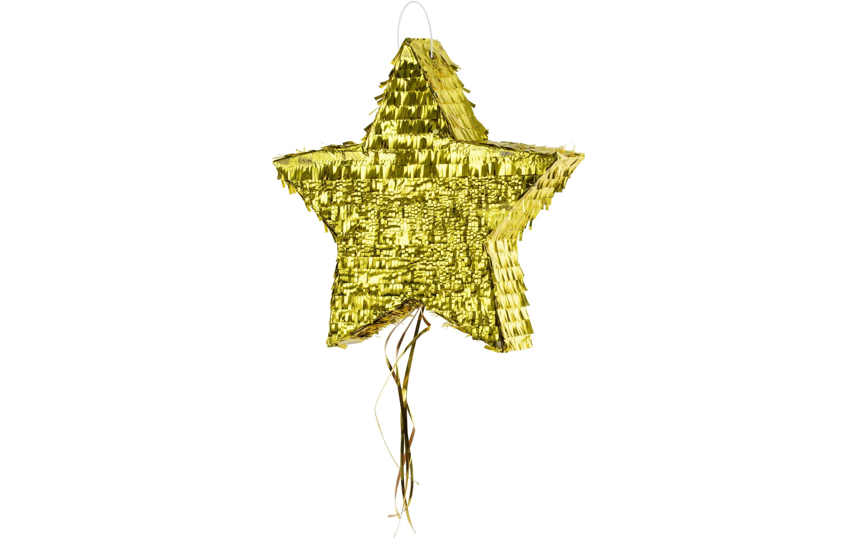 Partydeco Pinata Stern 44.5 x 42.5 x 9 cm, gold, 1 Stk