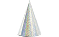 Partydeco Partyhut holografisch silber, 16 x 10 cm, 6 Stück
