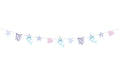 Partydeco Girlande Wal 100 x 10.5 cm, rosa/violett/blau
