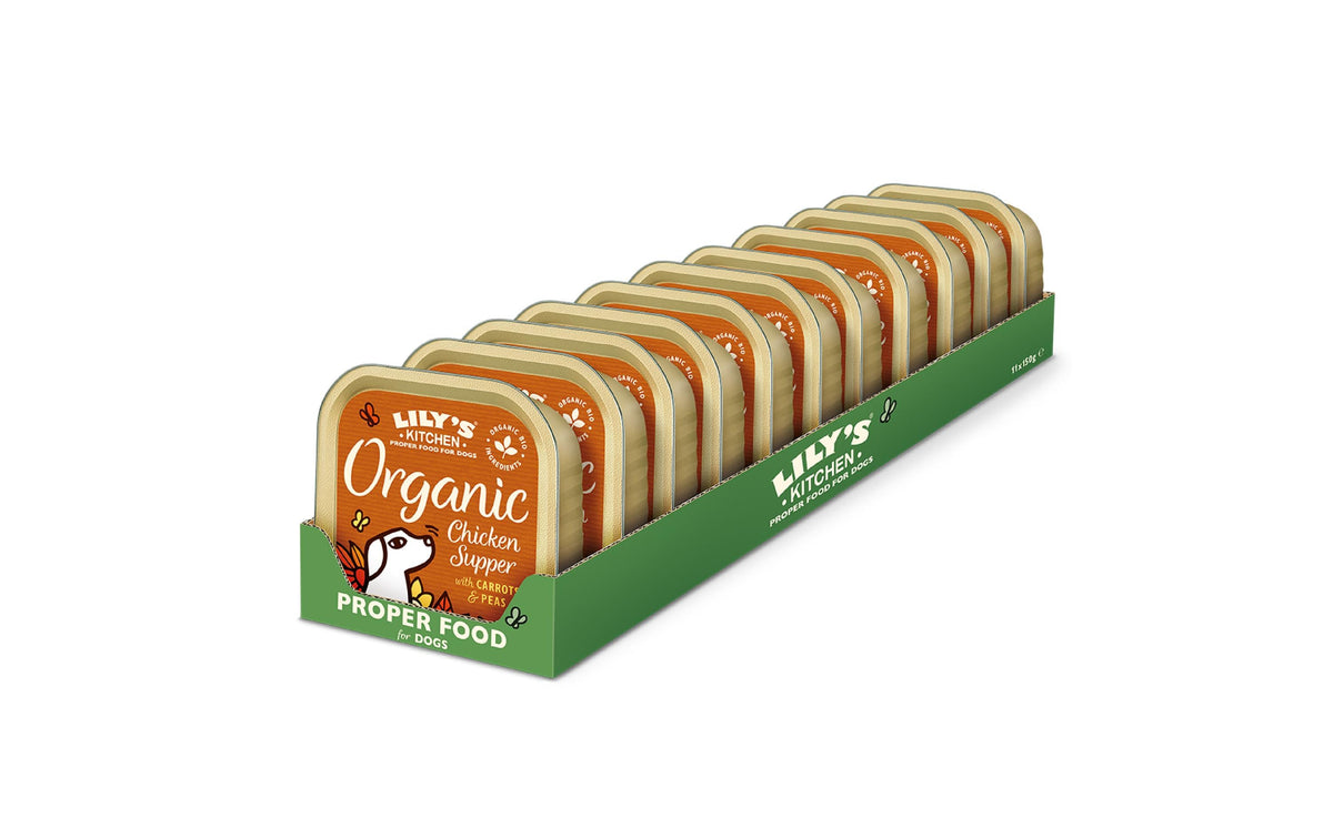 Lilys Kitchen BIO Nassfutter für Hunde Bio Huhn und Dinkel, 11x150g