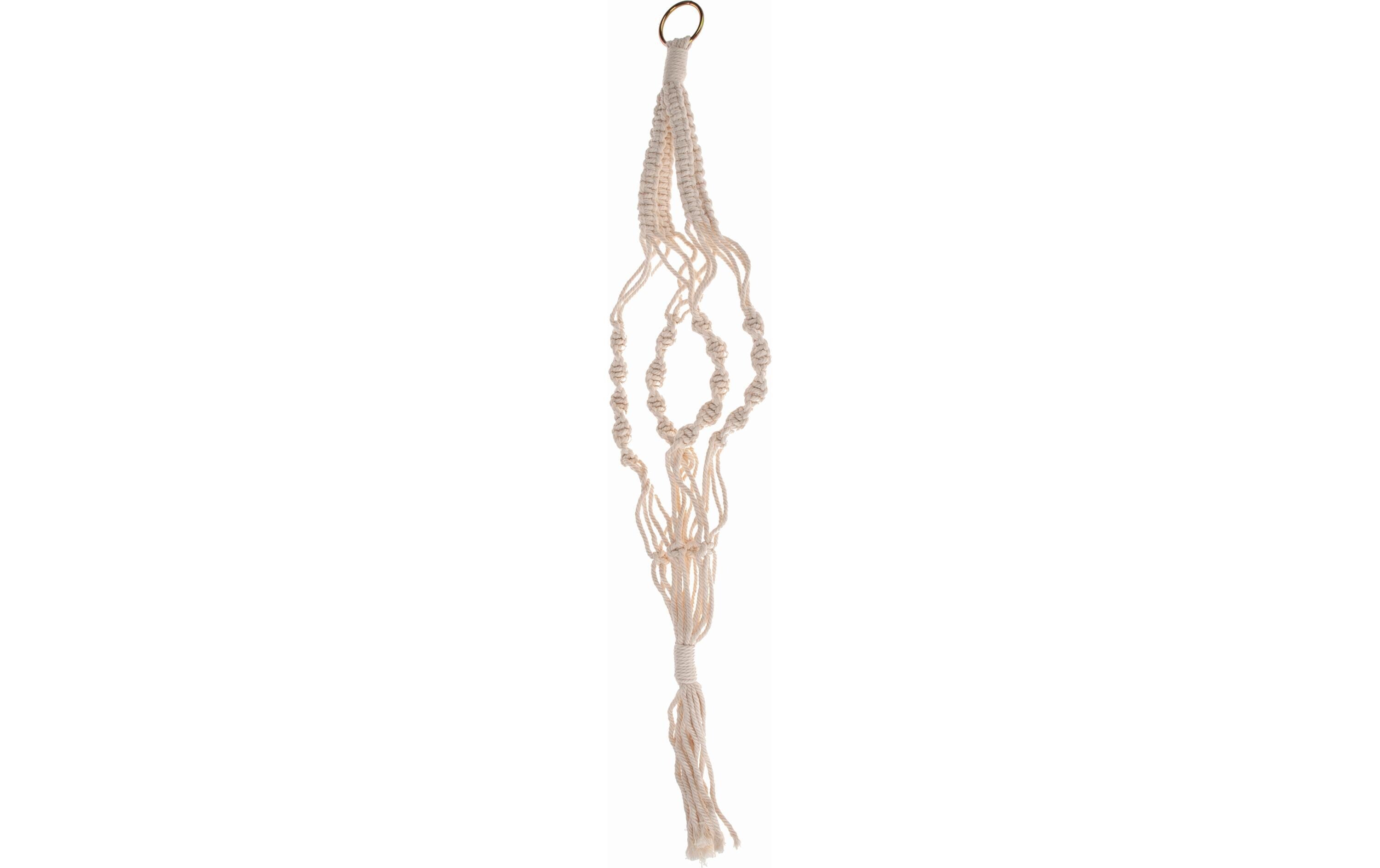Opiflor Hängeampel Makramee Boho-Stil,Weiss für Töpfe in versch. Grösse, 90cm lang
