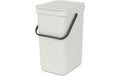 Brabantia Sort & Go Recyclingbehälter Inhalt 12 Liter, Light Grey