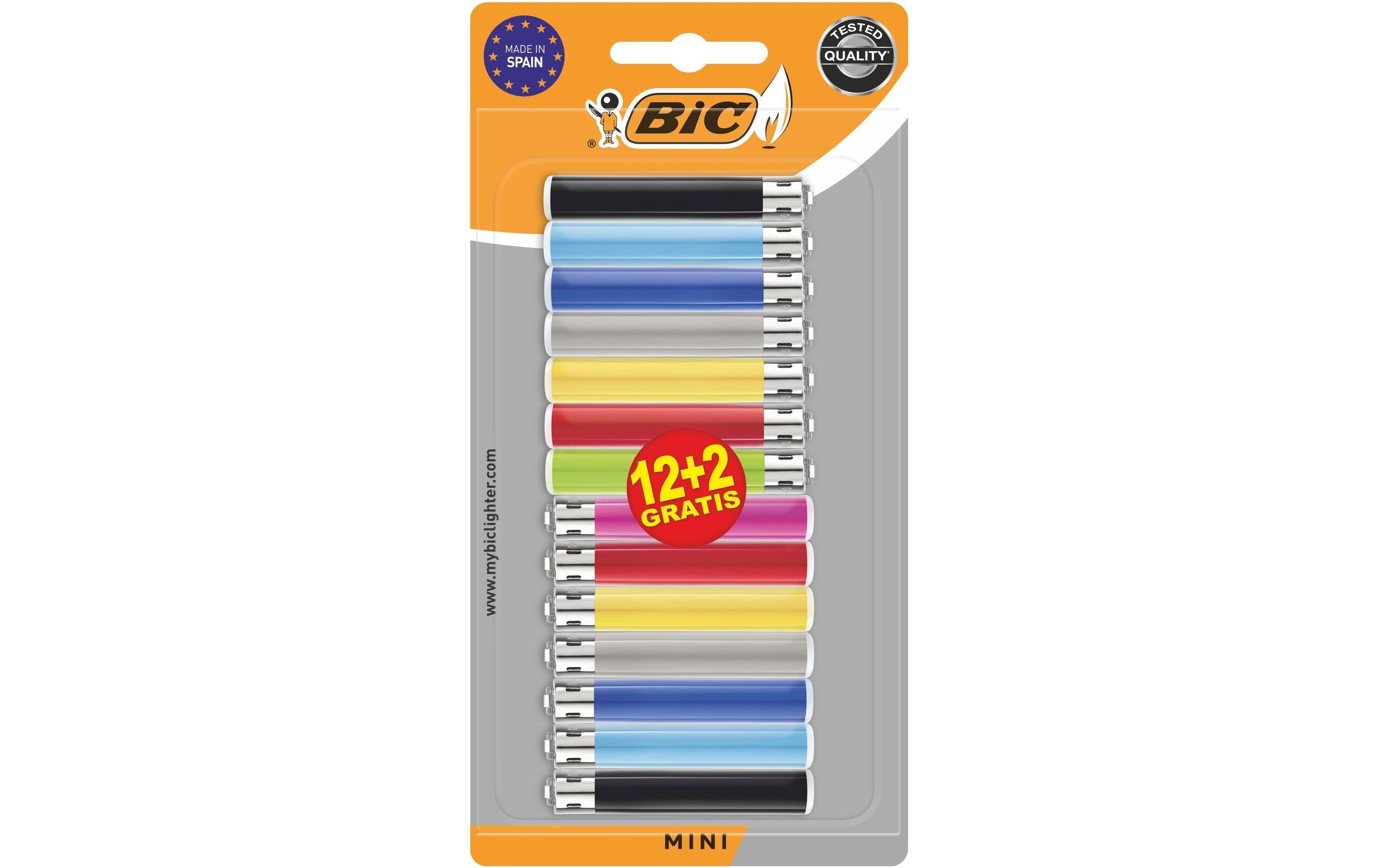 BIC J25 Mini Reibradfeuerzeuge assortiert - 14er Pack