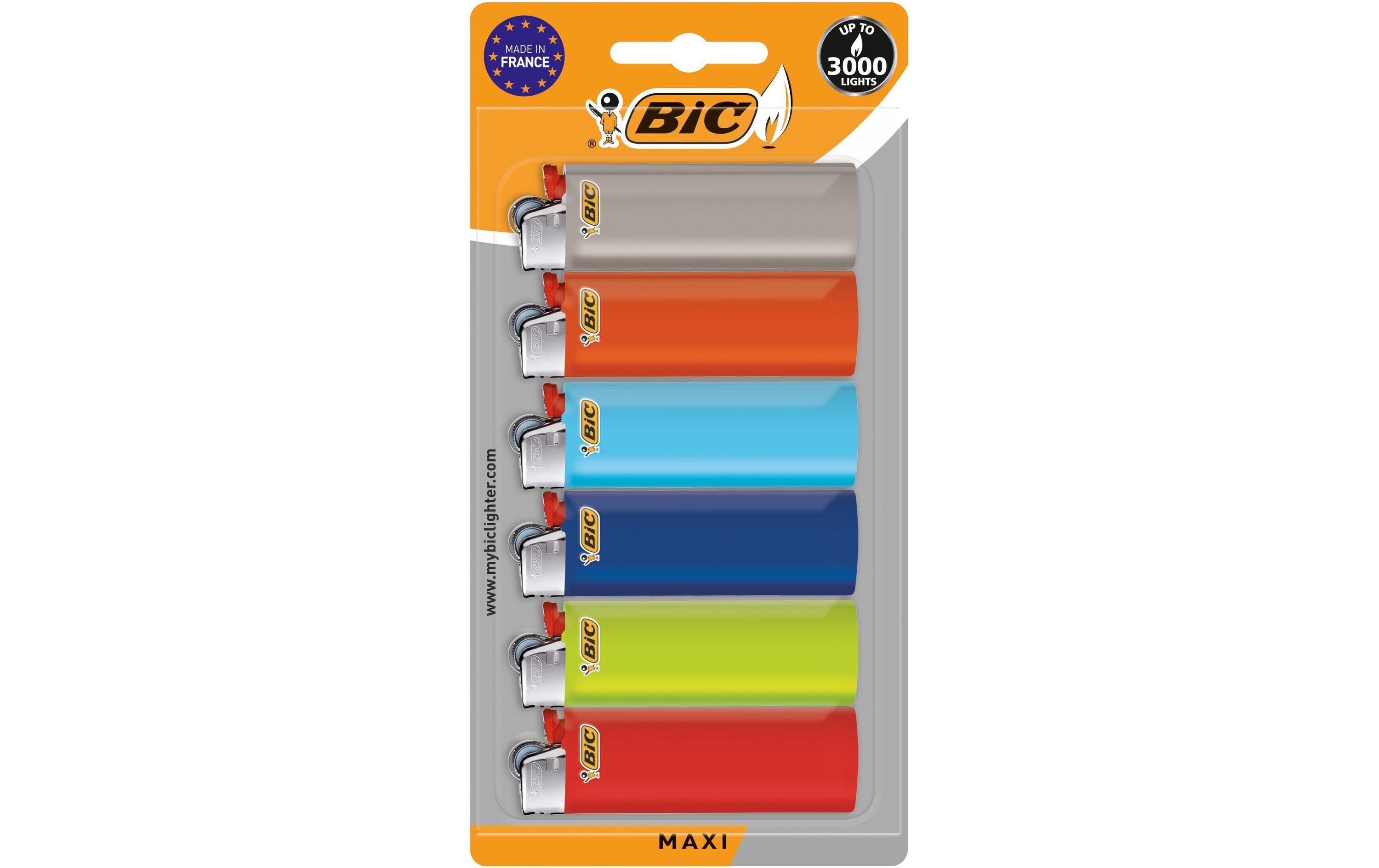 BIC J26 Maxi Feuerzeug assortiert - 6er Pack