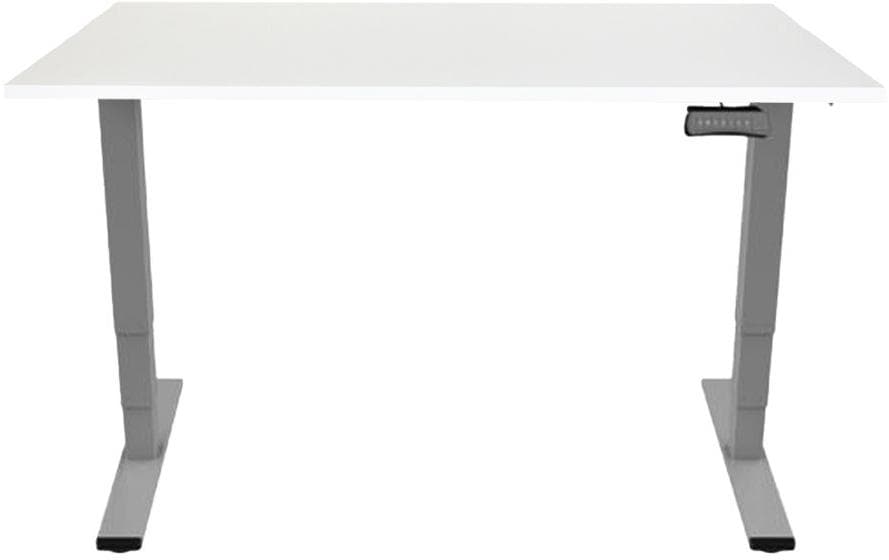 Contini Tisch höhenverstellbar weiss Tischplatte 1.6x 0.8 m, Gestell dunkelgrau
