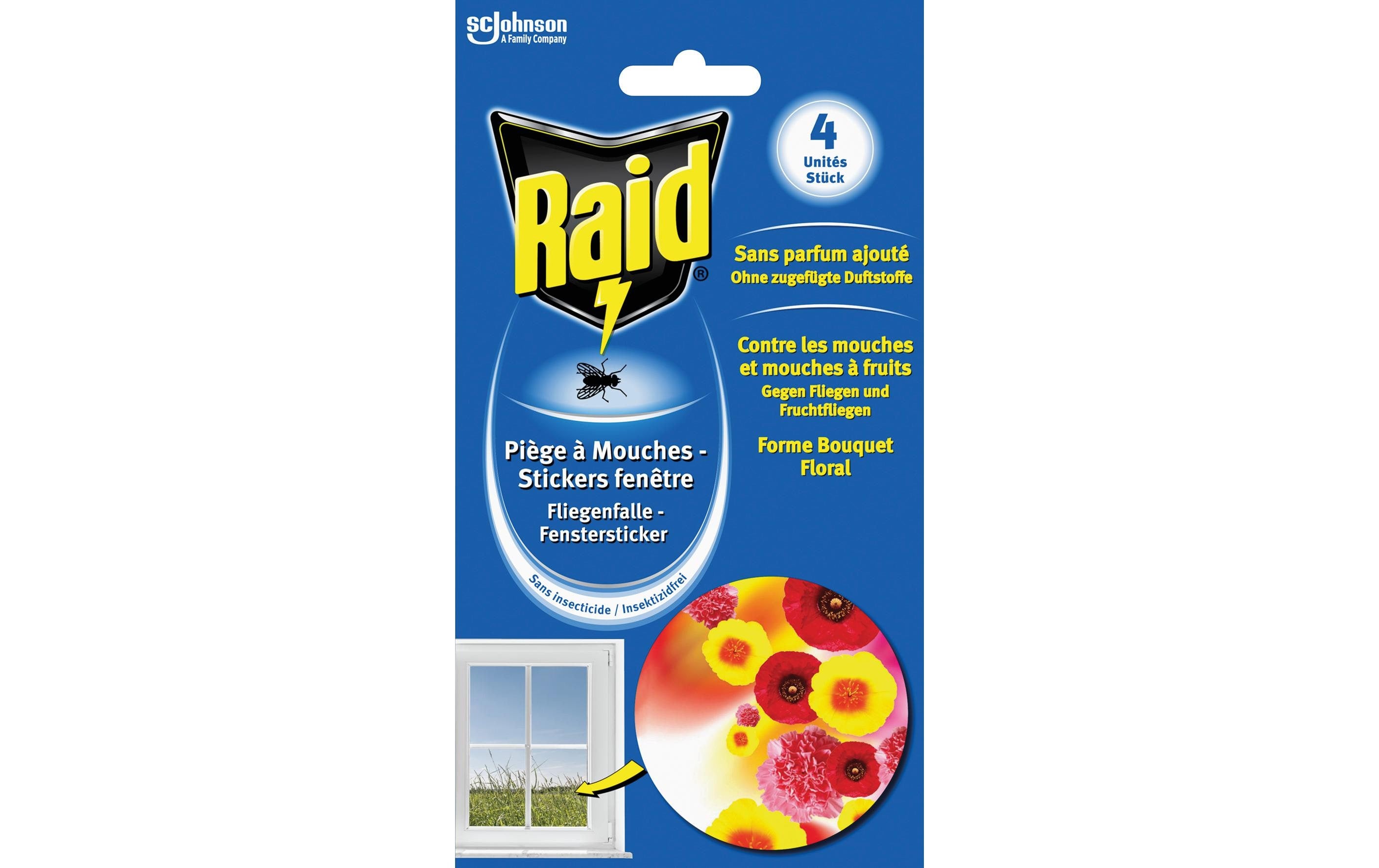 Raid Fliegenfalle Fenstersticker 4 Stück