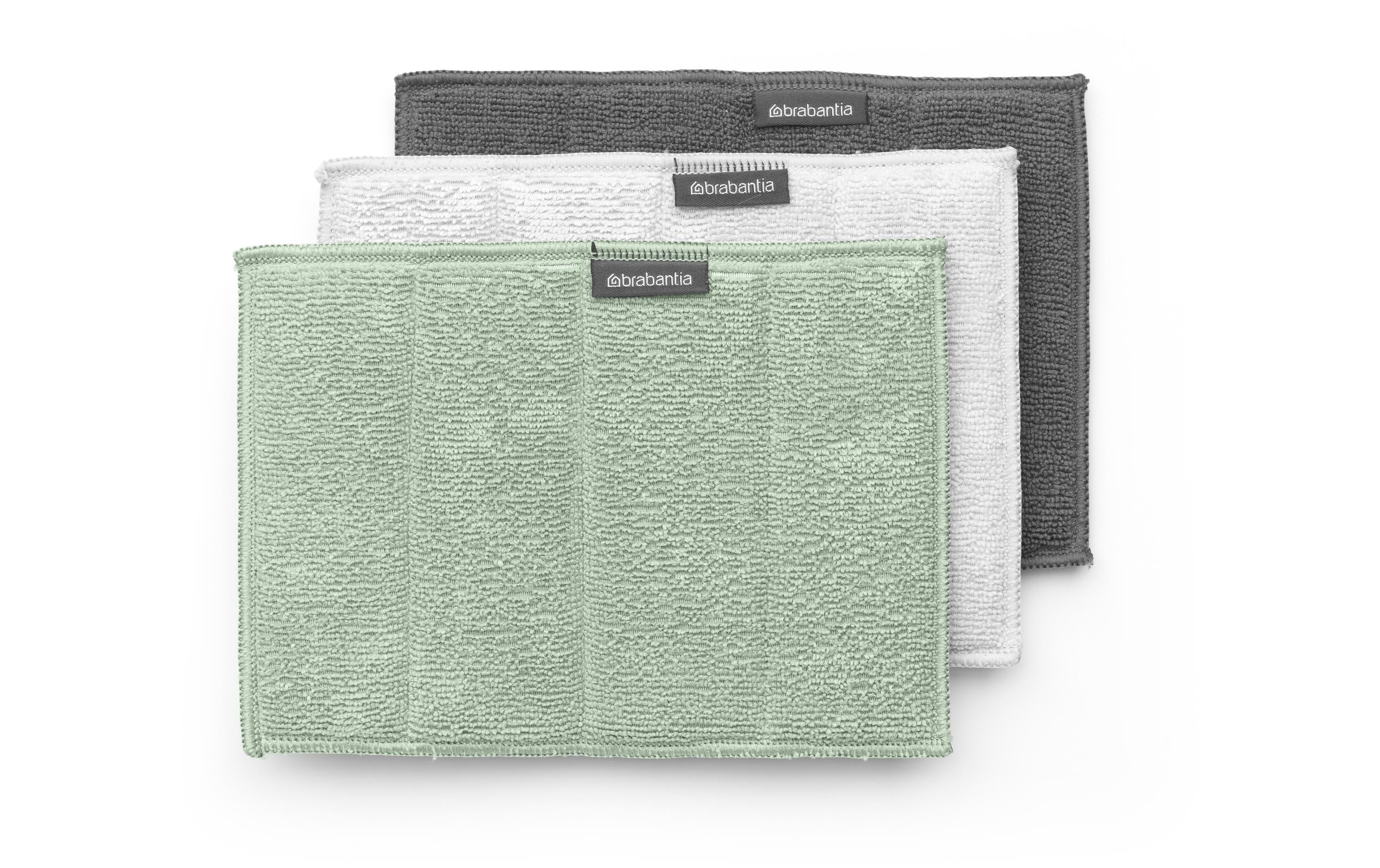 Brabantia Mikrofaser Reinigungstuch 3er Set Green, Waschbar bei 60° C