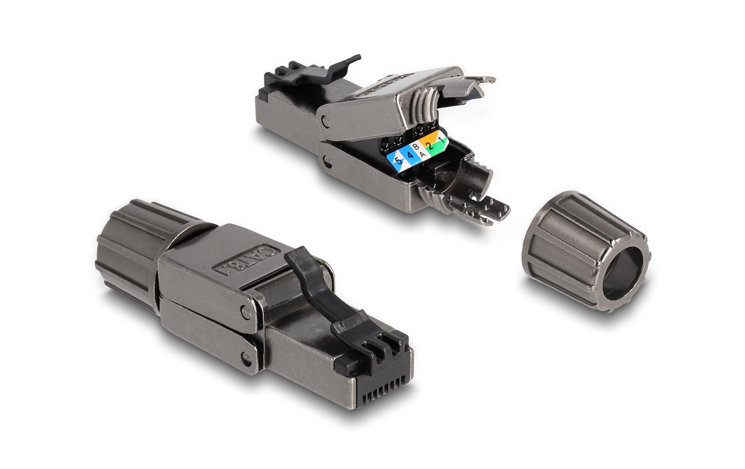 Delock RJ45 Stecker, Cat.8.1 STP werkzeugfrei