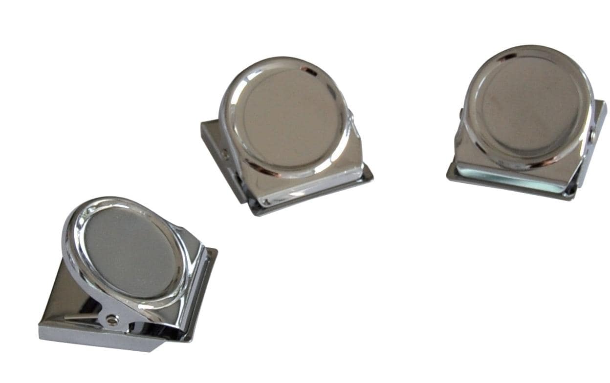 FRANKEN Magneteclip, 40 x 35 mm, 3 Stück silber