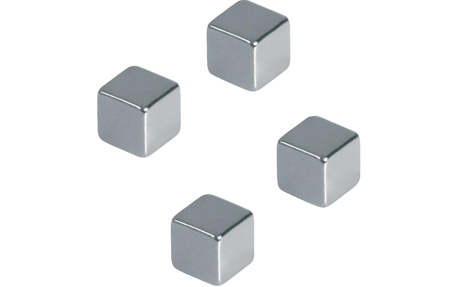 FRANKEN Würfelmagnet, 10 x 10 mm, silber 4 Stk.