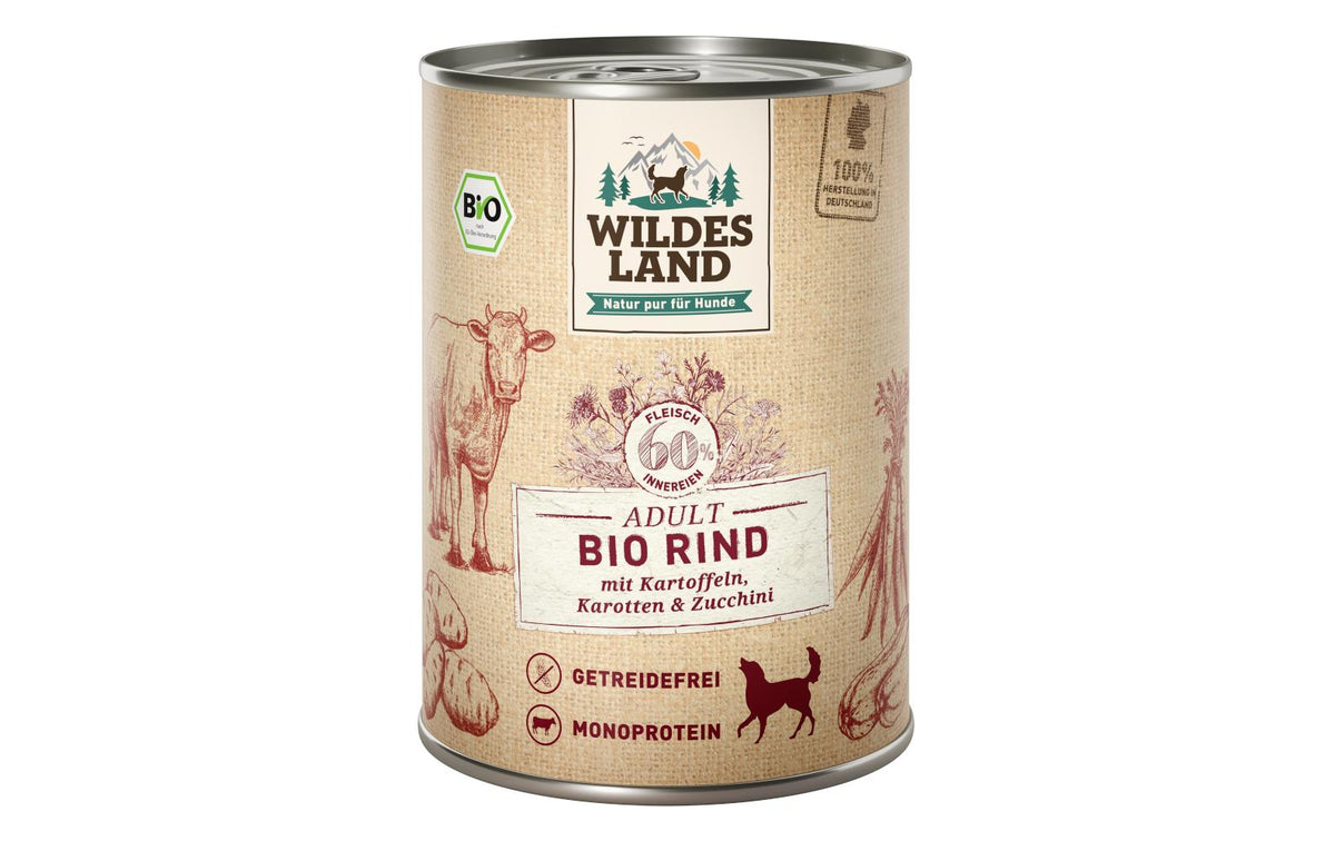 Wildesland Dog Adult BIO Rind, Kart., Zuc. 6x400g