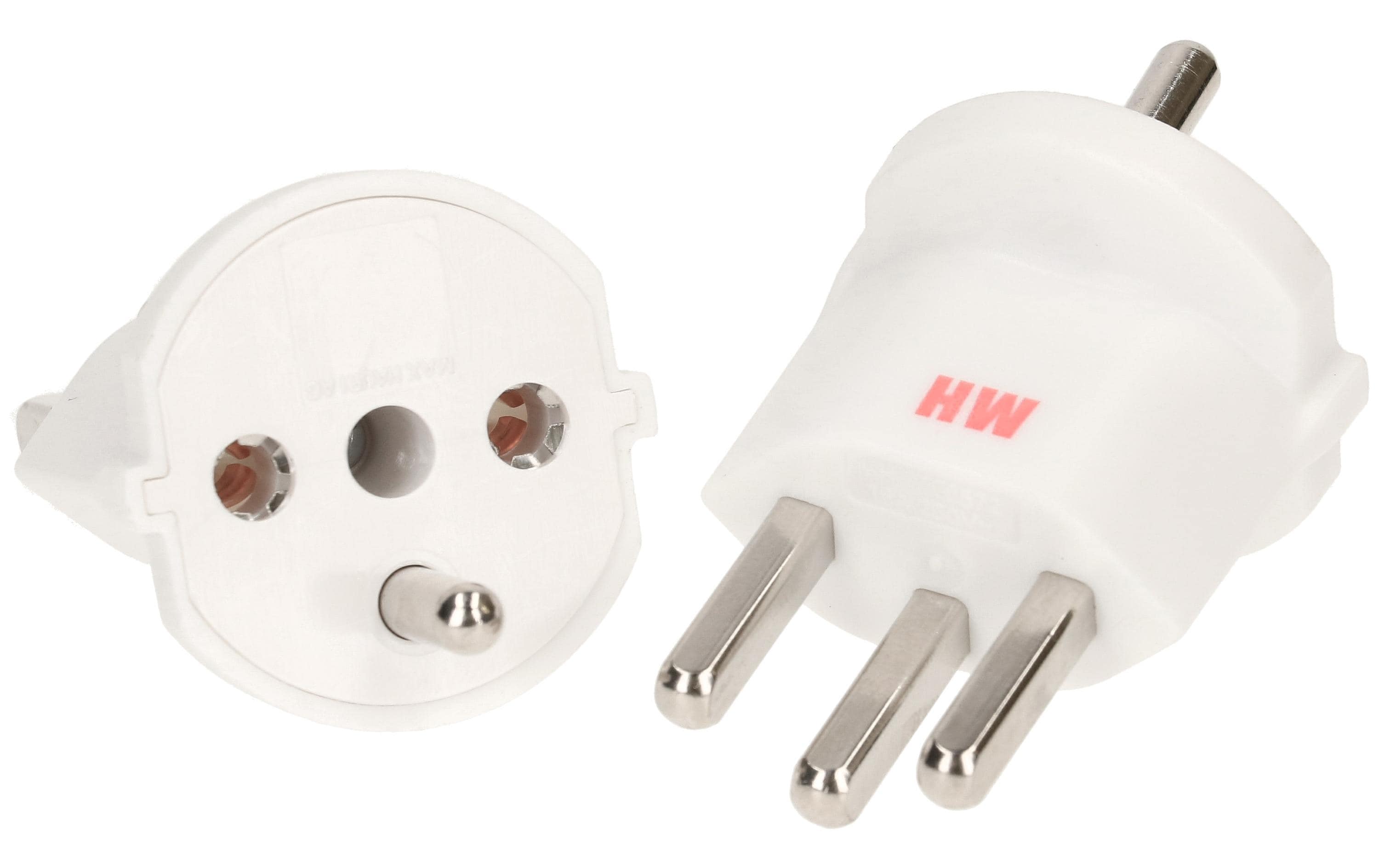 Max Hauri Fixadapter Typ 23/Schuko 3-polig weiss