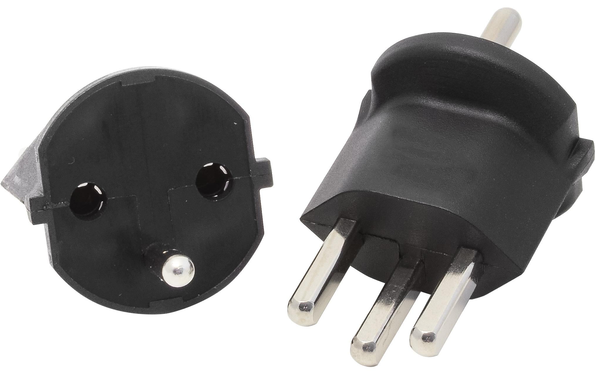 Max Hauri Fixadapter Typ 23/Schuko 3-polig schwarz