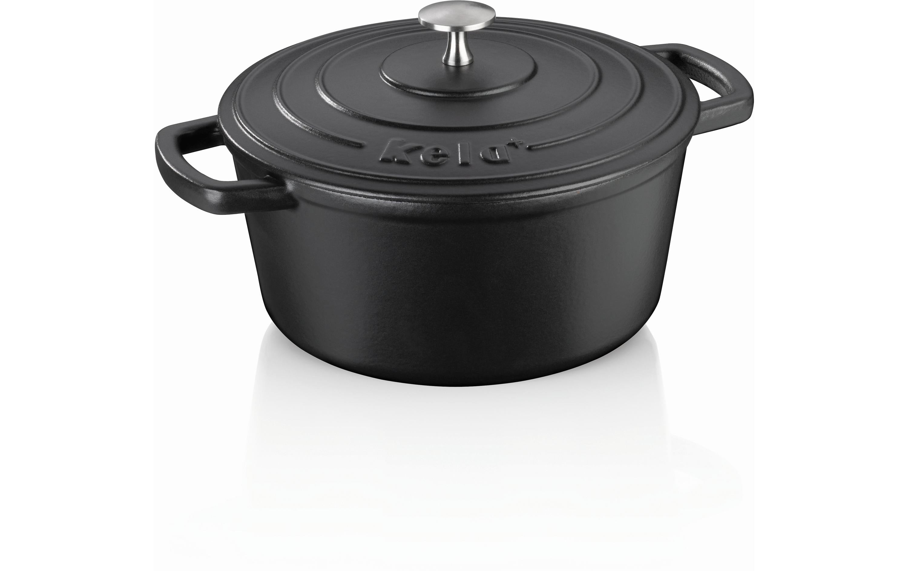 Kela Bräter rund 24 cm Ø, 3,8 L Gusseisen, Schwarz