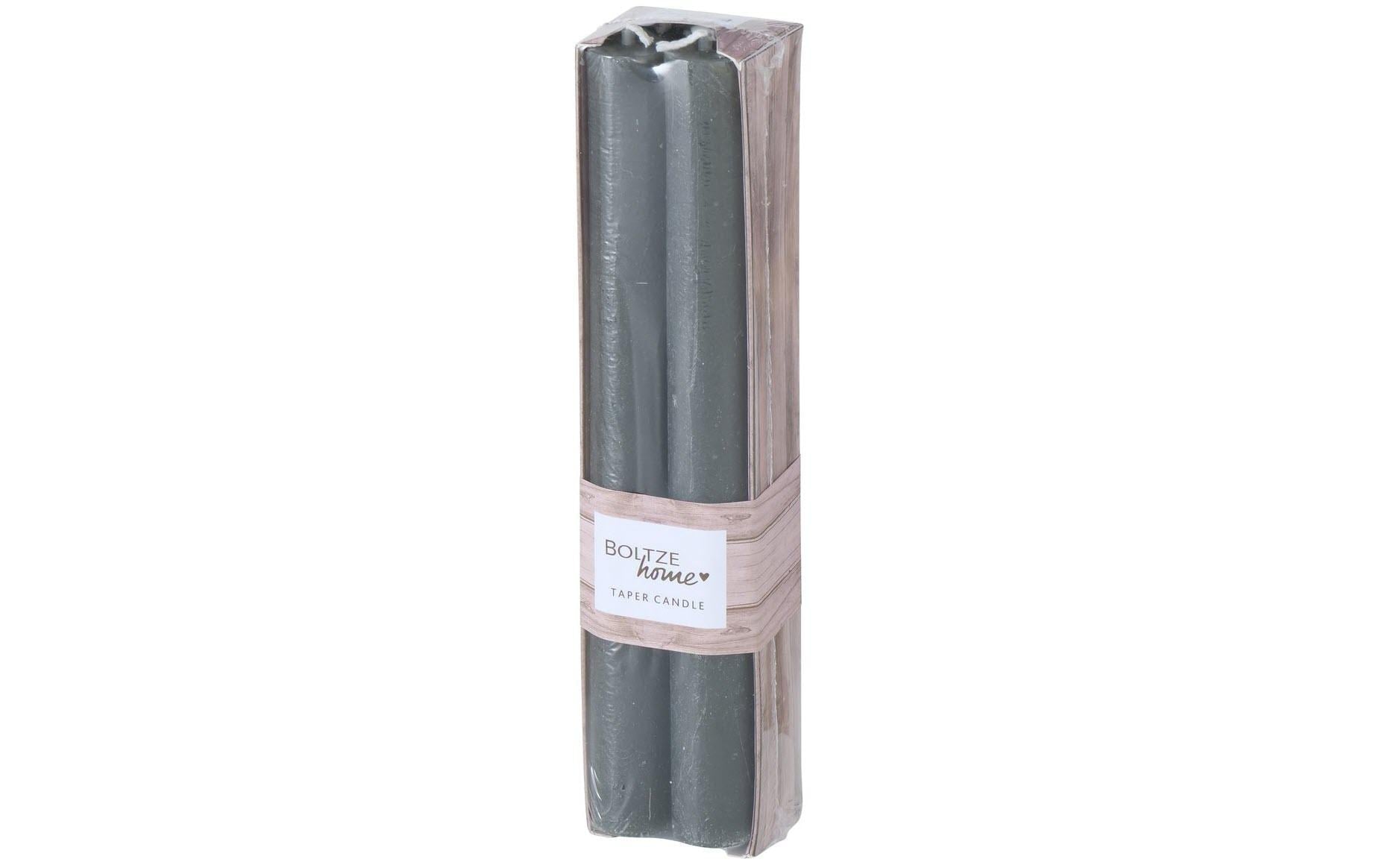 Boltze Stabkerze Melia 4 tlg. H 20cm, D 2cm, Paraffin, grau