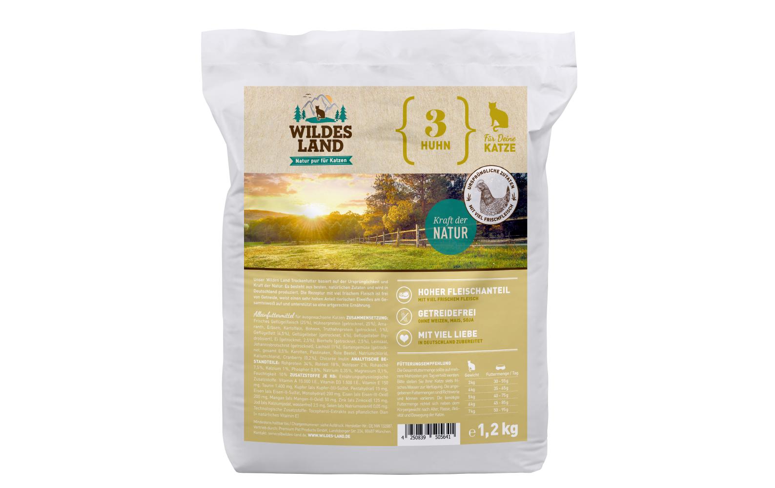 Wildesland Cat Adult Huhn, Gemüse 1.2kg