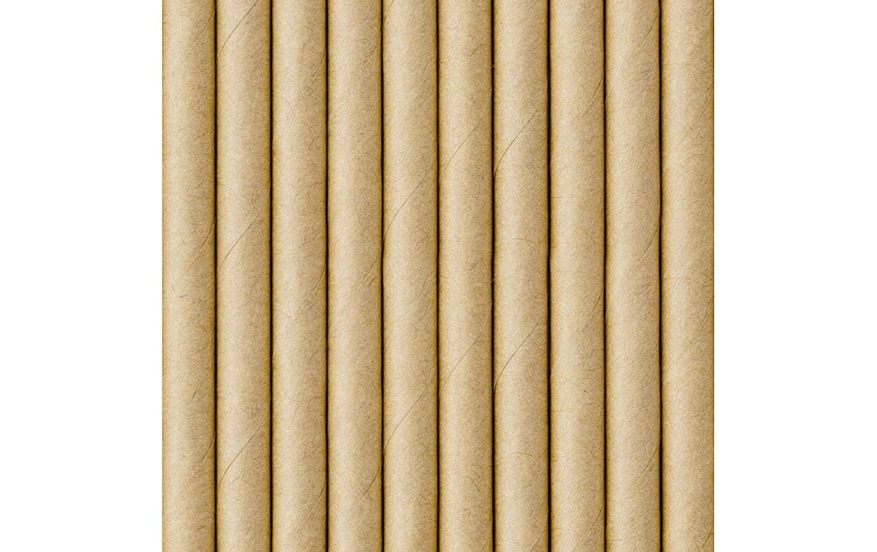 Partydeco Strohhalm aus Papier Papier, braun, 19.5 cm, 10 Stück