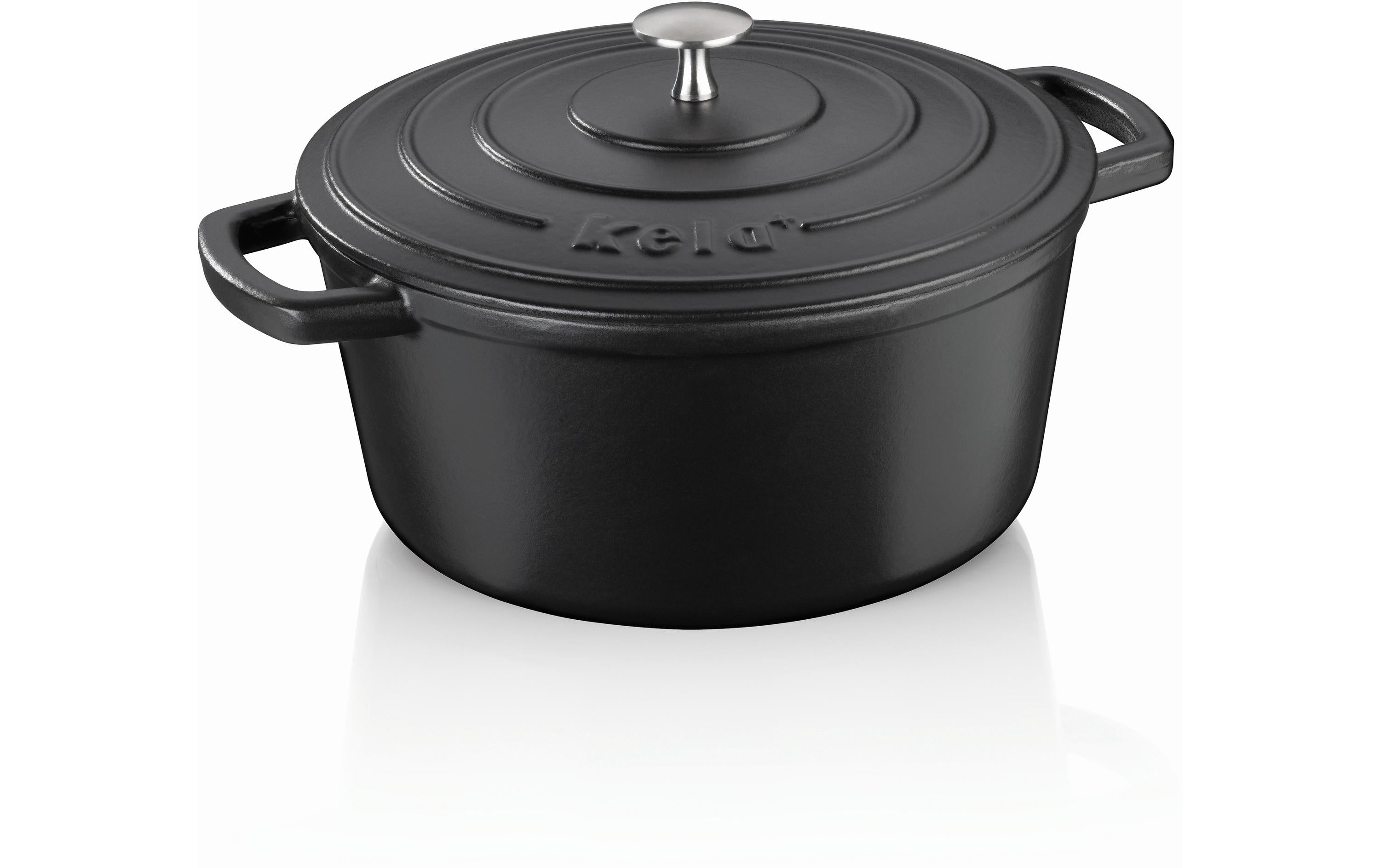 Kela Bräter rund 26 cm Ø, 4,6 L Gusseisen, Schwarz