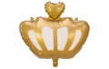 Partydeco Folienballon Krone 52 x 42 cm, gold