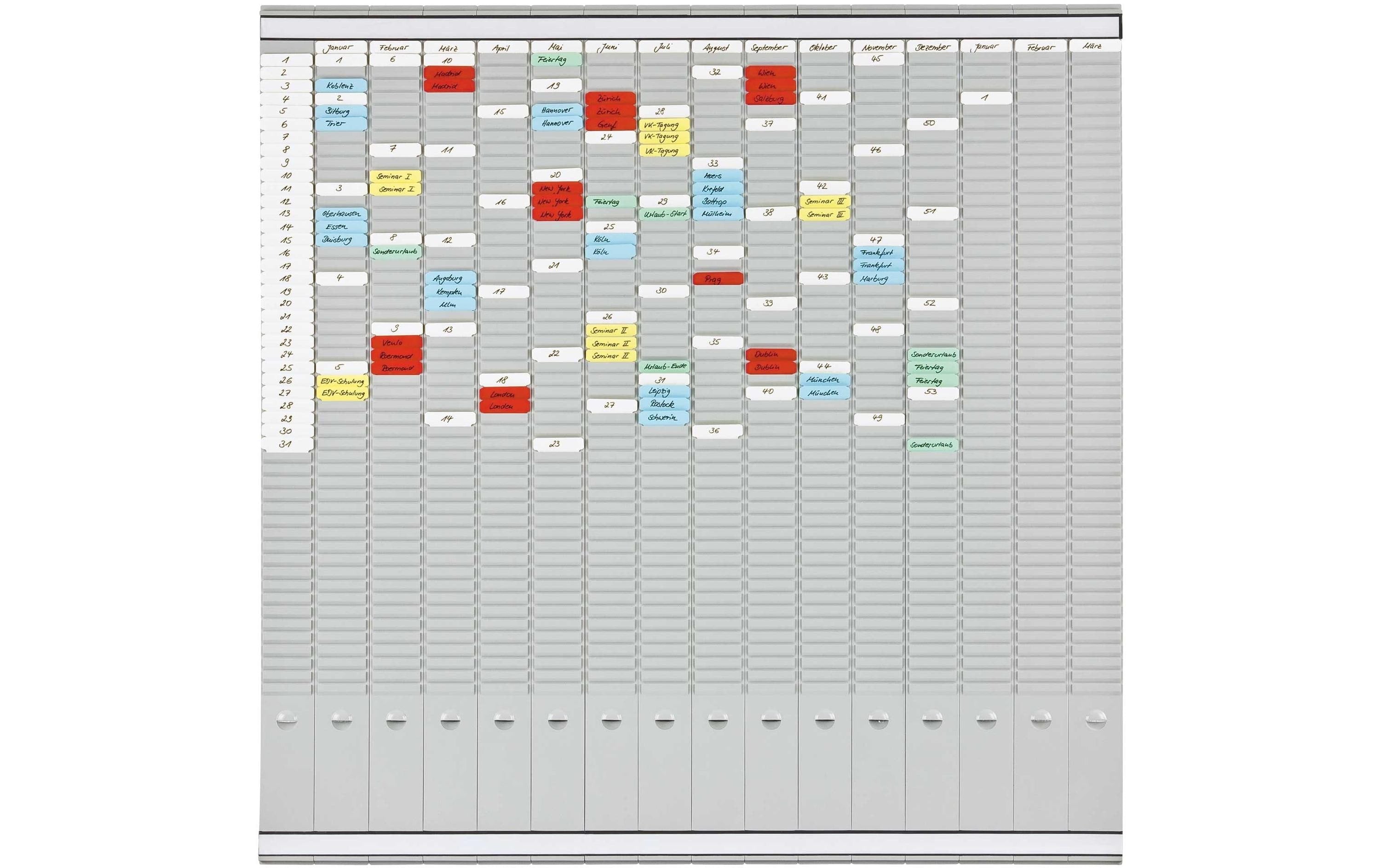 FRANKEN T-Kartentafel OfficePlaner 16 Träger, 50 Schlitze