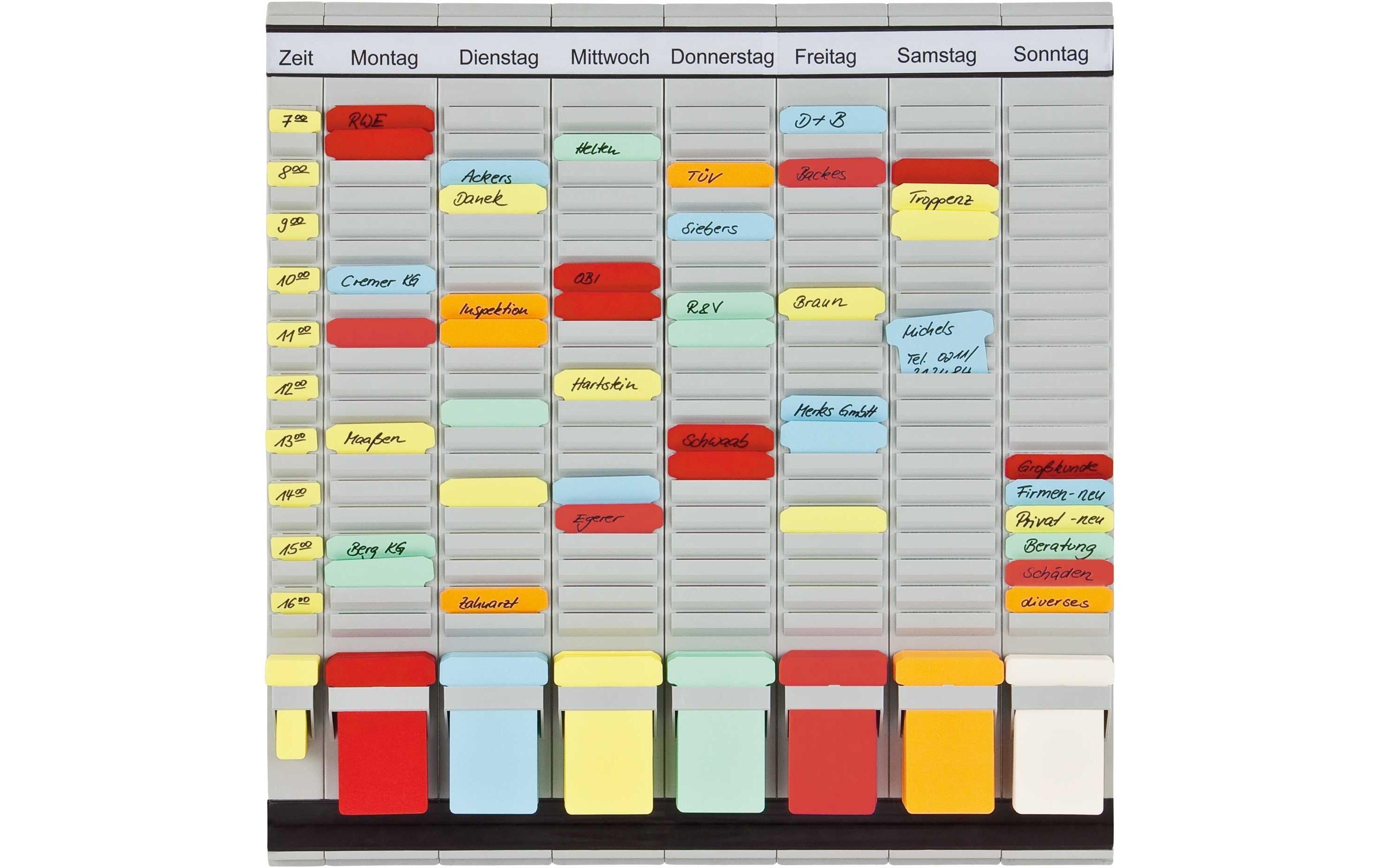 FRANKEN T-Kartentafel OfficePlaner 7 Träger + 1 Index, 20 Schlitze