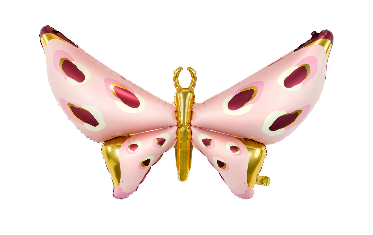 Partydeco Folienballon Schmetterling 120 x 87 cm, rosa/gold
