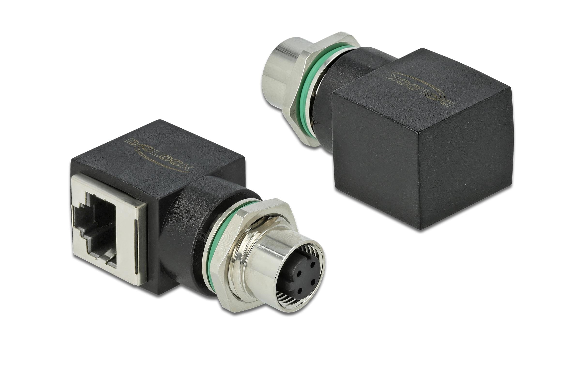 Delock Netzwerkadapter M12 4 Pin D-Kodiert Buchse zu RJ45 Buchse