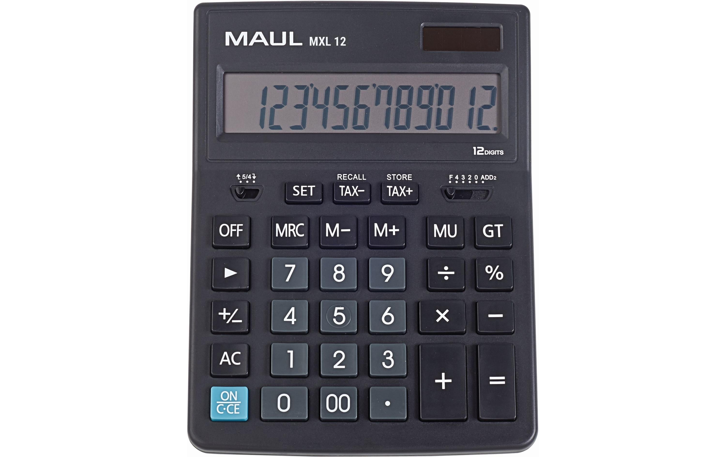 Maul Tischrechner MXL12 12 Stellen, schwarz, Tax