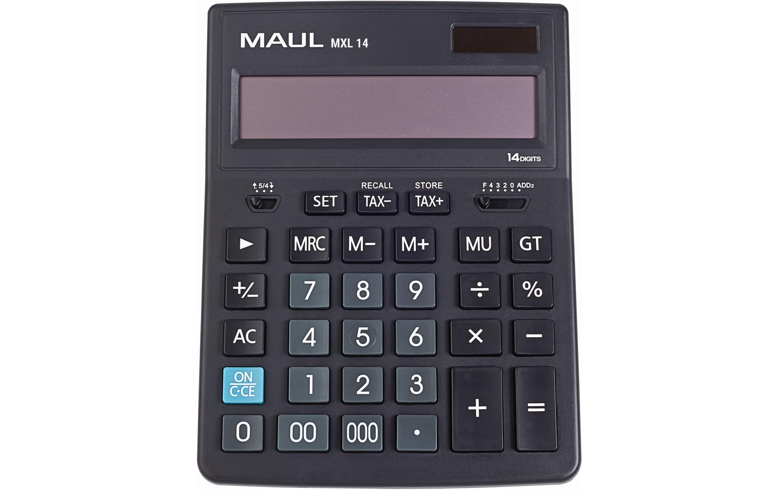 Maul Tischrechner MXL14 14 Stellen, schwarz, Tax