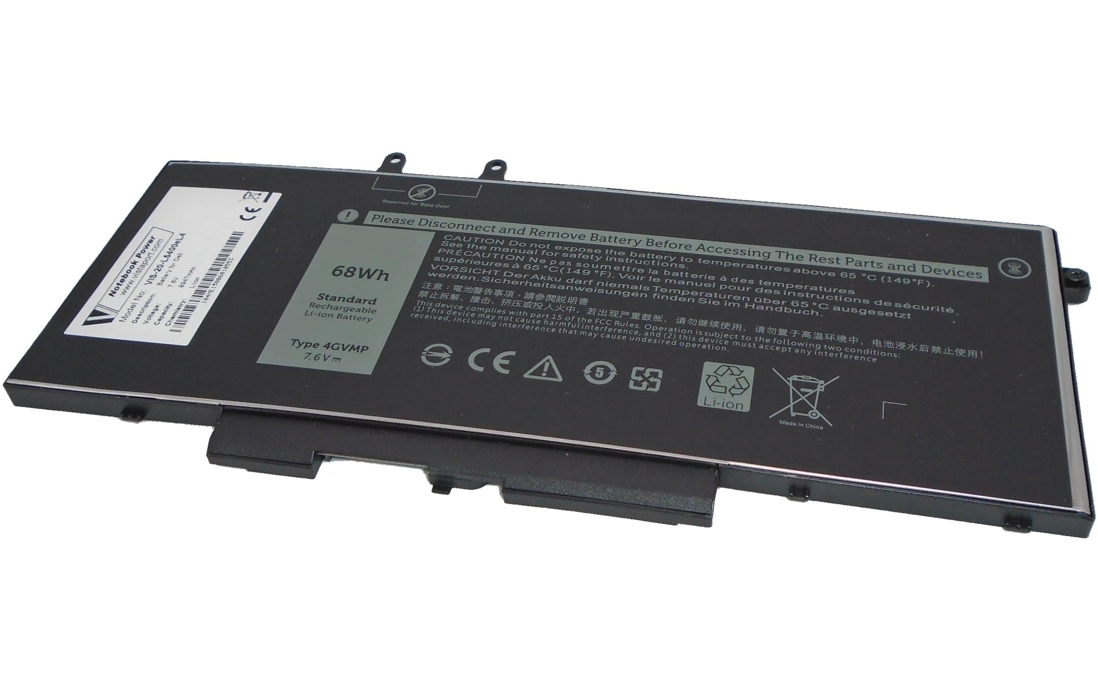 Vistaport Notebook Batteries für Dell LATITUDE 5400, 5410 7.6V 8947mAh