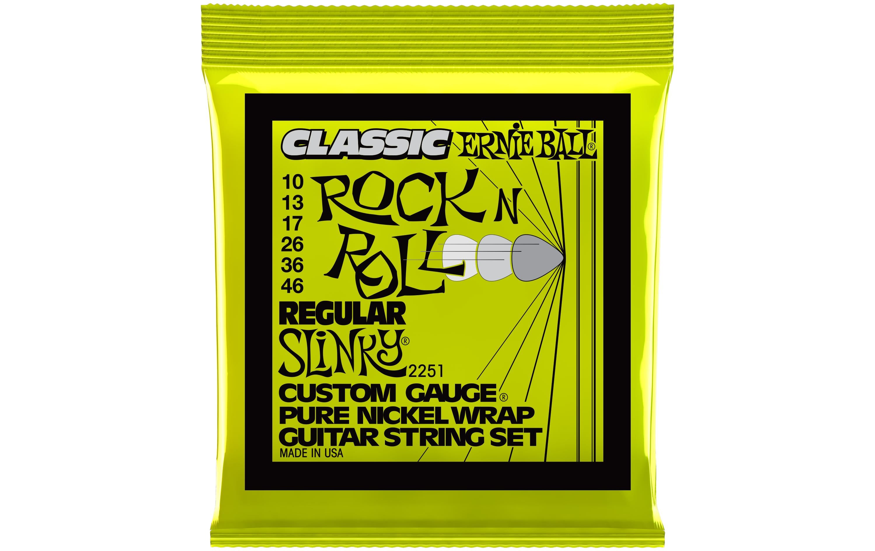 Ernie Ball 2251 Slinky Rock'N'Roll E-Gitarren Saitensatz, Regular 10-46
