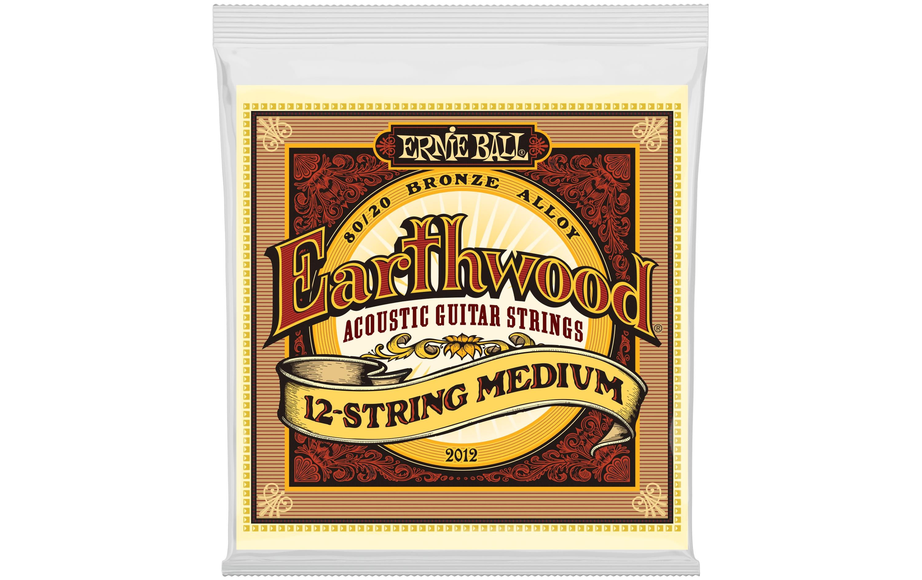Ernie Ball 2012 Earthwood Bronze Akustik Saitensatz, 12-String, Medium 11-52