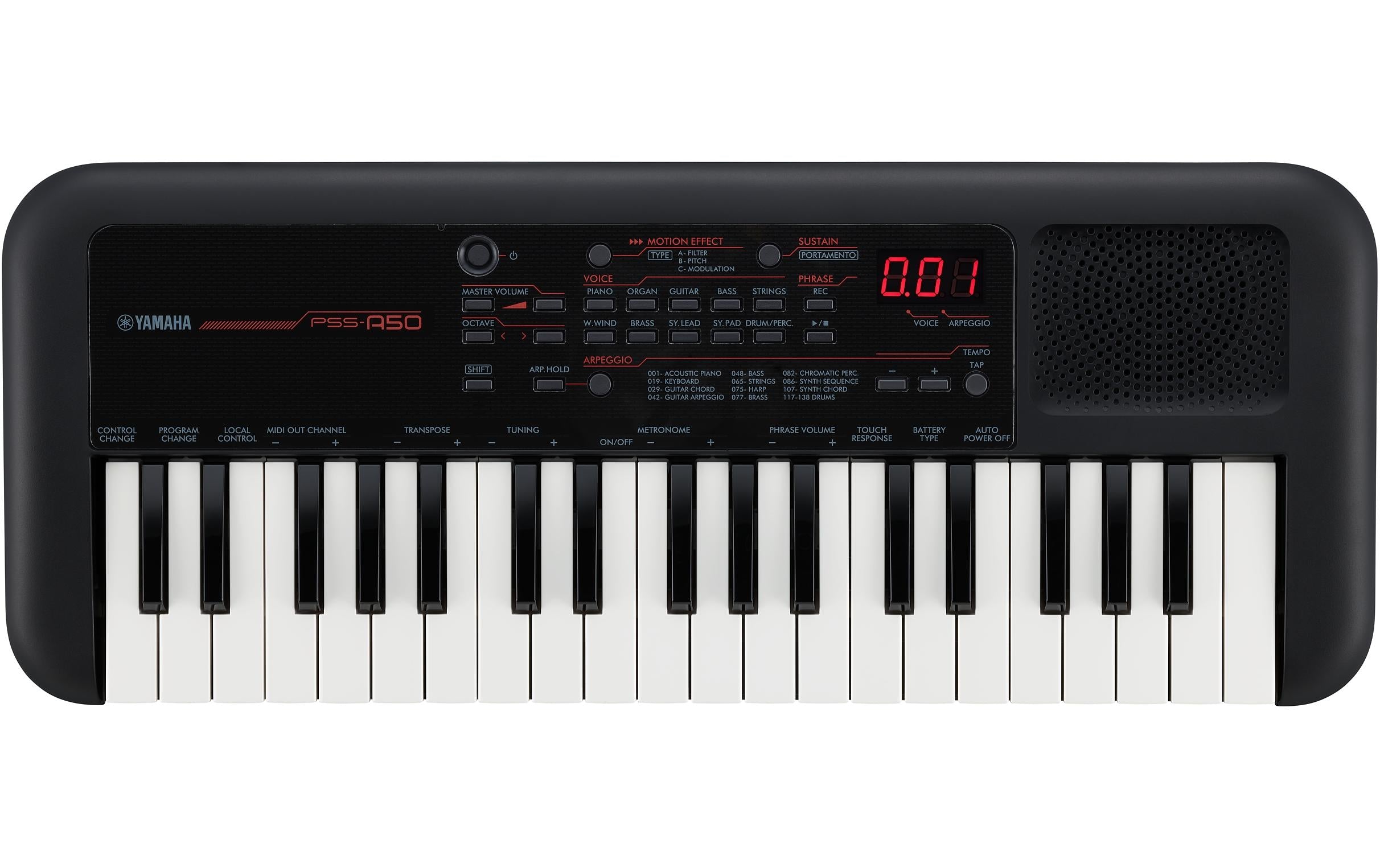 Yamaha PSS-A50 Mini Keyboard, 37 Mini Keys, Schwarz