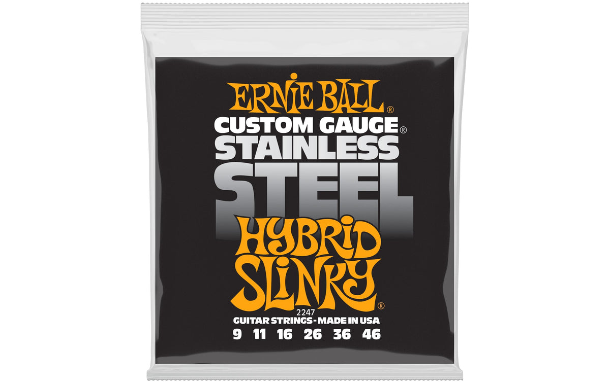 Ernie Ball 2247 Slinky Stainless Steel E-Gitarren Saitensatz, Hybrid 09-46