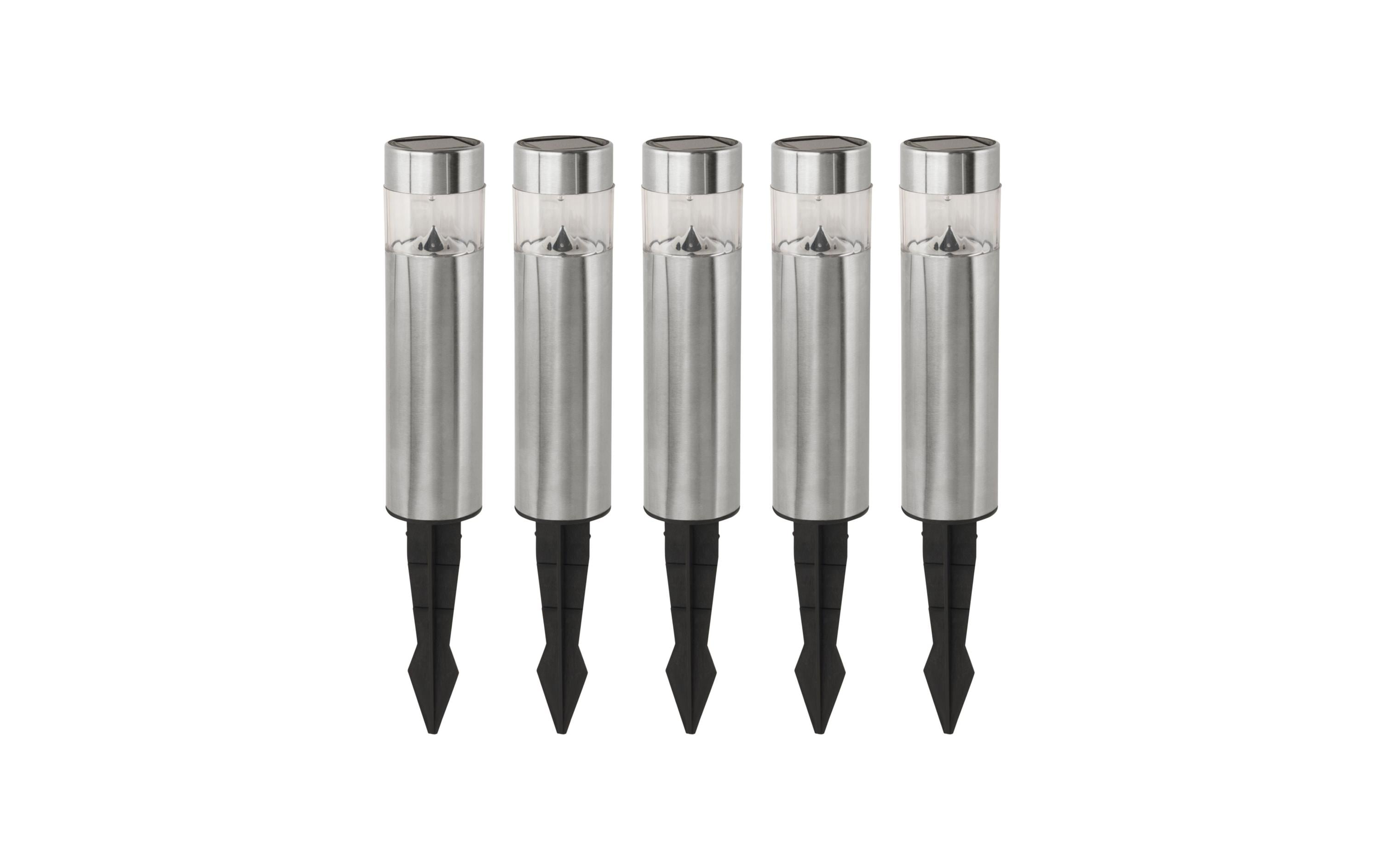 EGLO SOLAR Set 5x Leuchten, Edelstahl Solar / inkl.  5x LED 0,06W