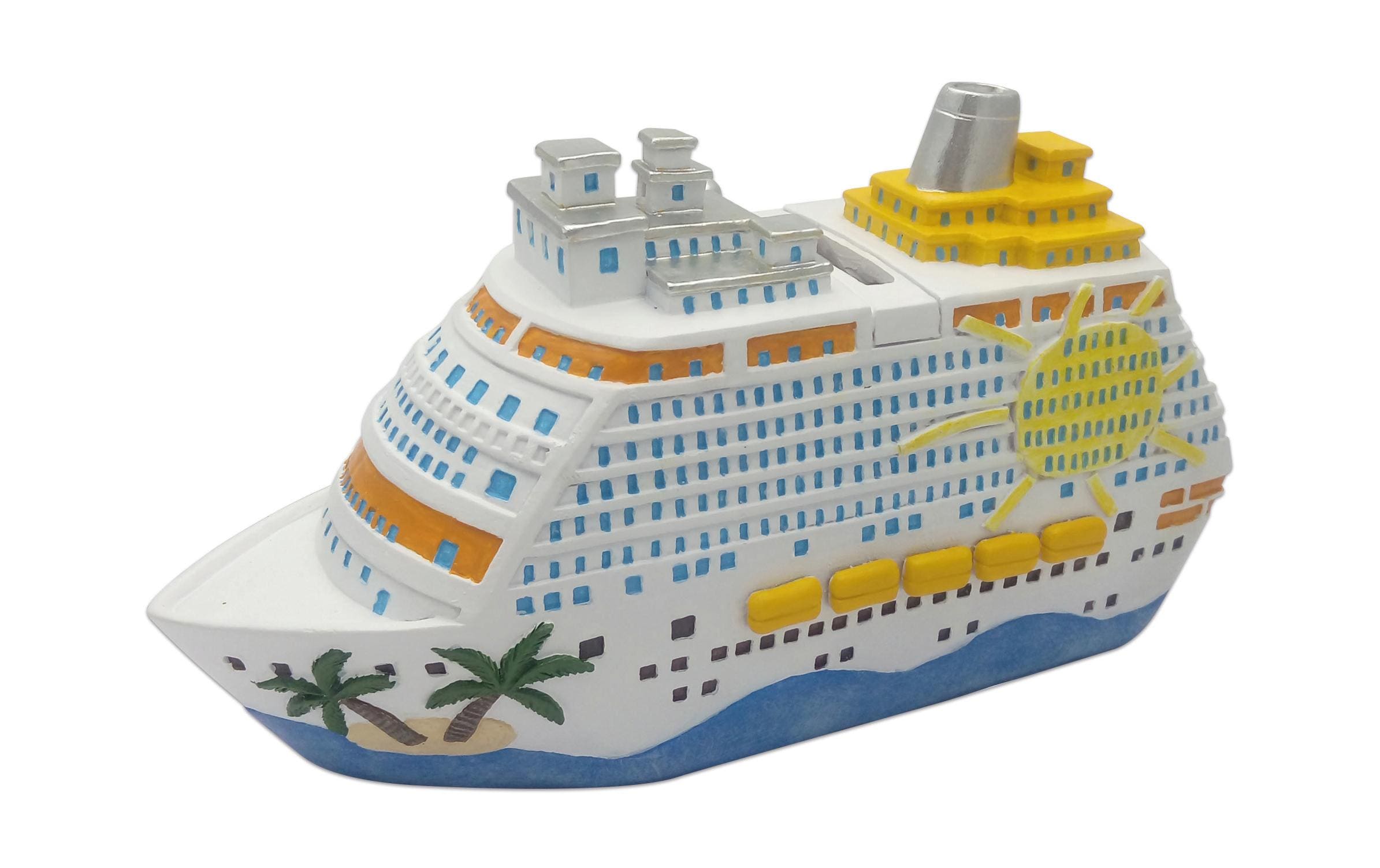Spardose Kreuzfahrtschiff bunt aus Poly B20xH11xT7cm