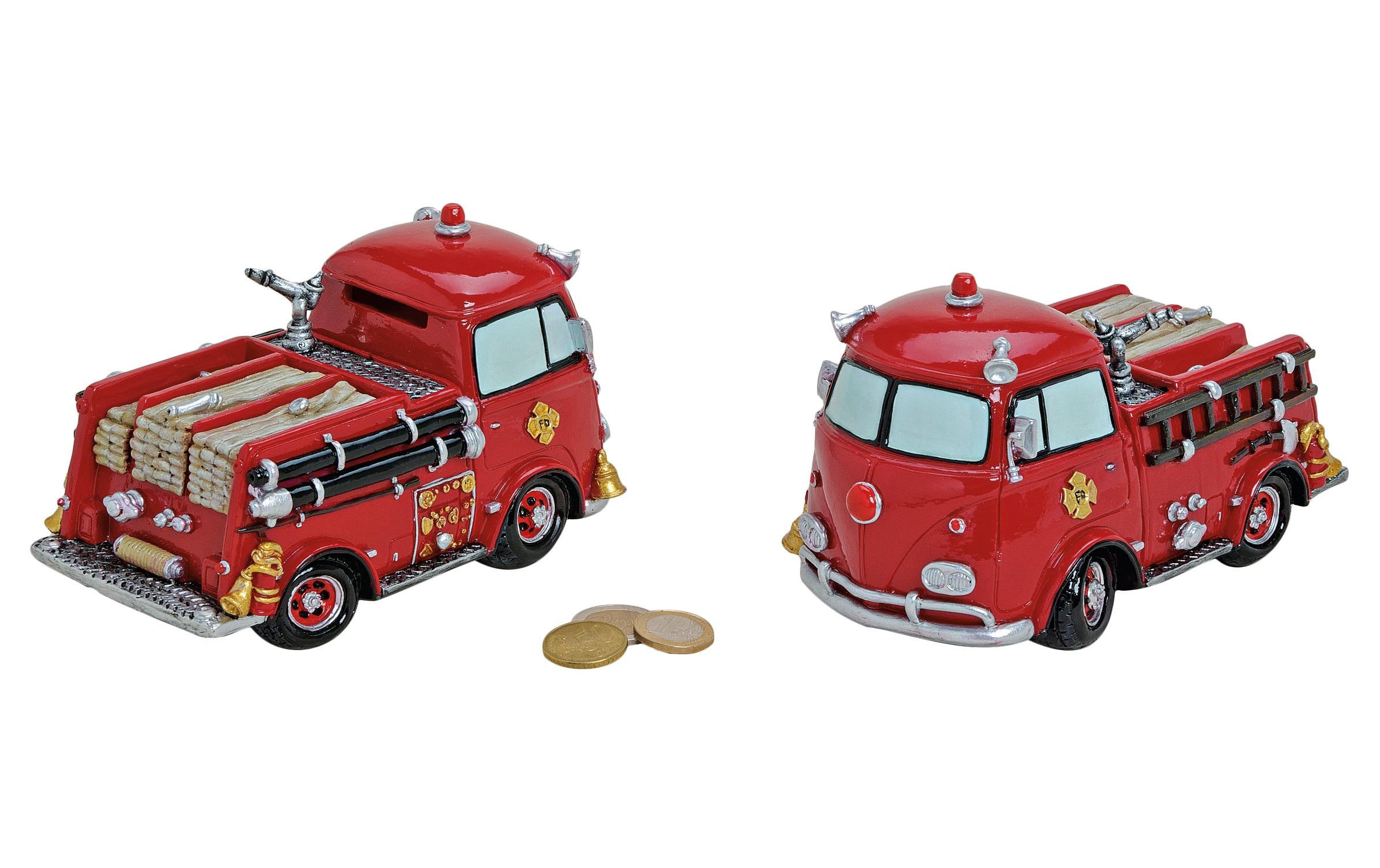 Spardose Feuerwehrwagen aus Poly B17xT10xH11cm