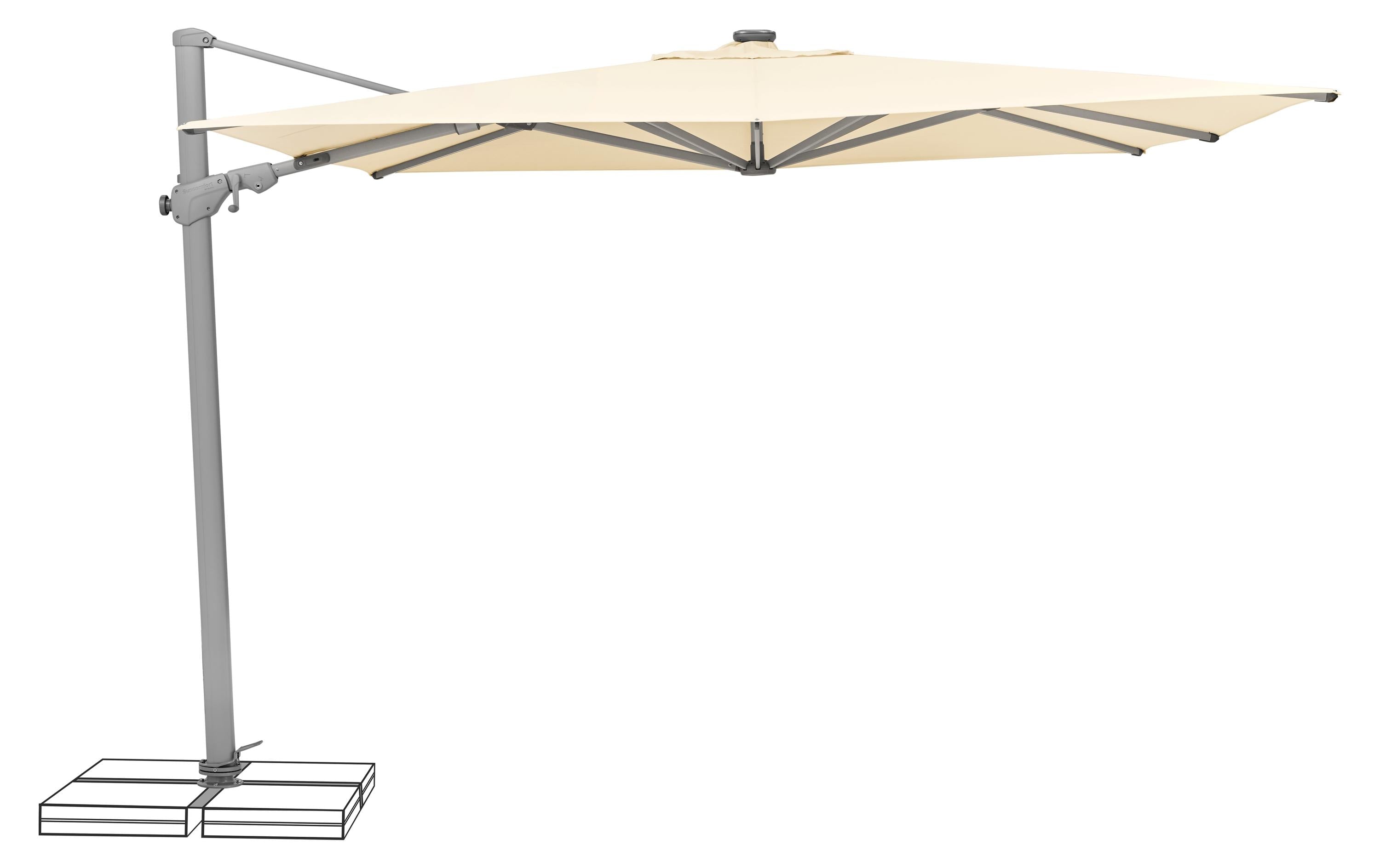 Suncomfort by Glatz Varioflex Solar LED 8-teilig, Ecru, 300x300cm