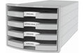 HAN Schubladenbox IMPULS A4/C4, 4 offene Schubladen grau