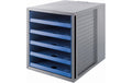 HAN Schubladenbox KARMA A4, 5 offene Schubladen blau