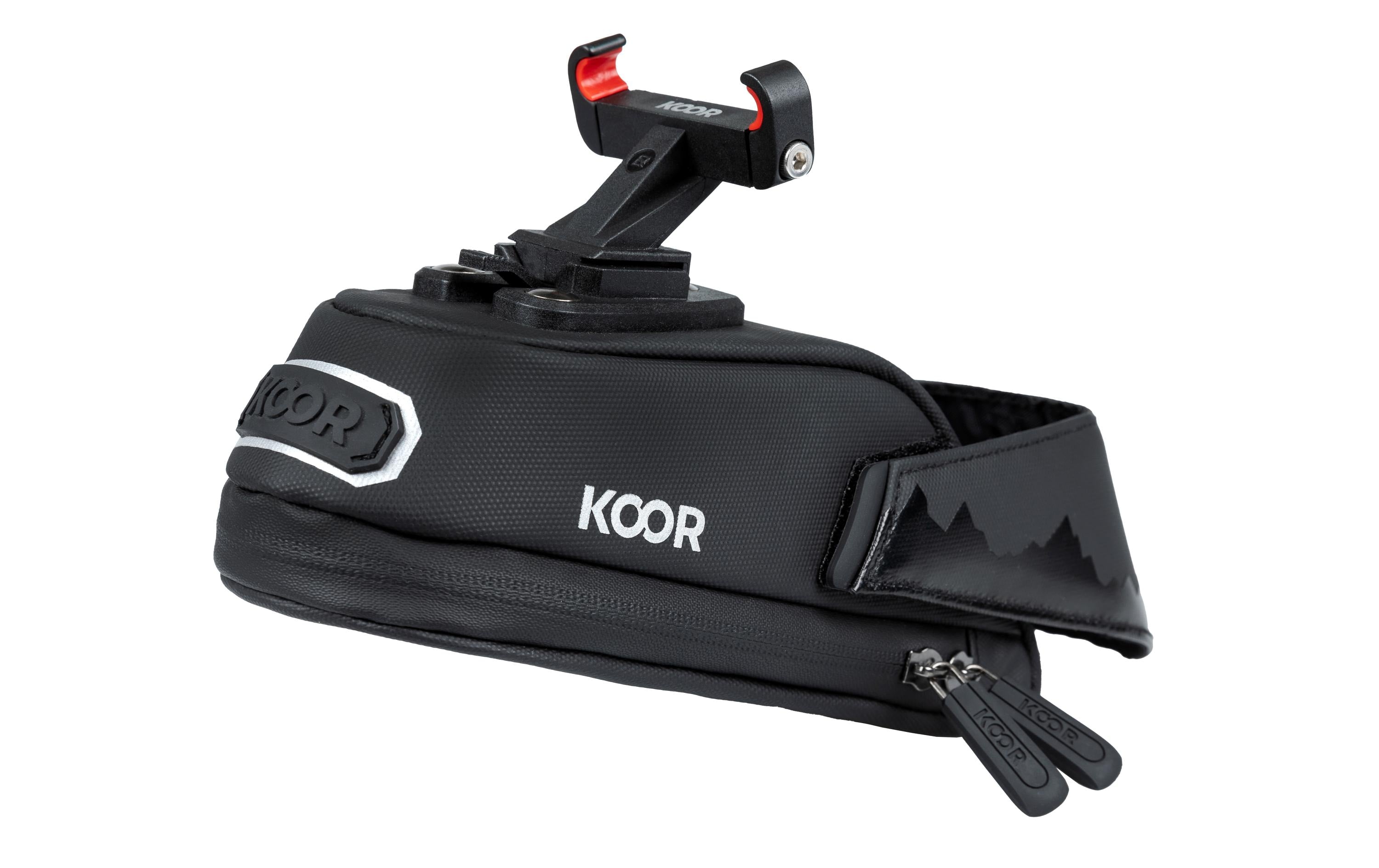 KOOR Velo Satteltasche mit Halter schwarz, 18 x 7.5 x 7 cm