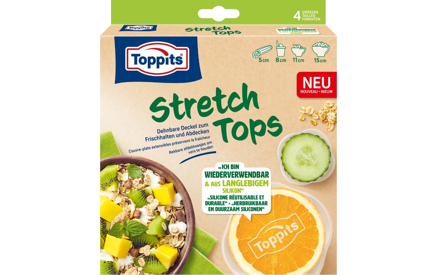 Toppits  Stretch Tops Set 4 Grössen  (5cm/8cm/11cm/15cm)