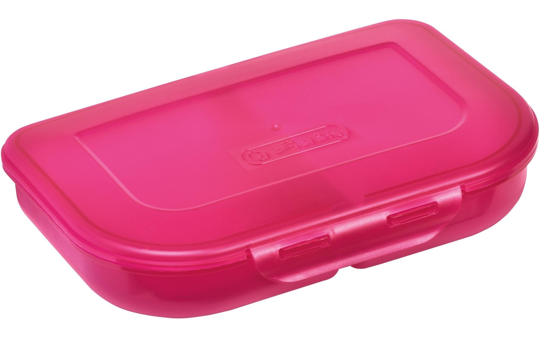 Herlitz Lunchbox Brotdose pink uni Pushverschluss, 23 x 15 x 4, 2-teilig